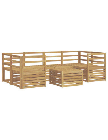 Set di divani da esterno 7 pcs Bianco Legno di Acacia Massello