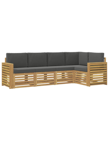 Set di divani da esterno 5 pcs Bianco e Antracite
