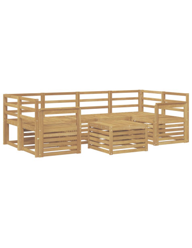 Set di divani da esterno 7 pcs Bianco Legno di Acacia Massello