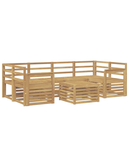 Set di divani da esterno 7 pcs Bianco Legno di Acacia Massello