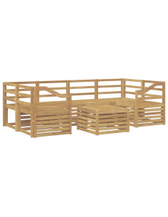 Set di divani da esterno 7 pcs Bianco Legno di Acacia Massello 2