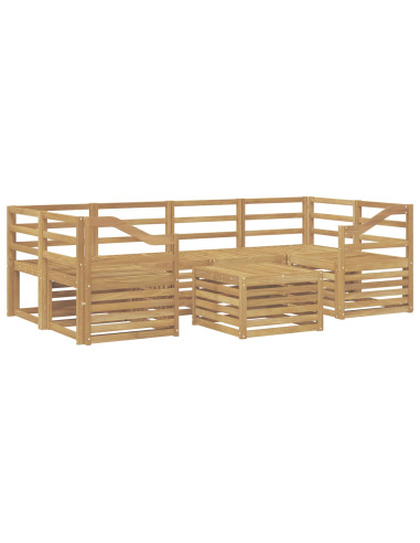 Set di divani da esterno 7 pcs Bianco Legno di Acacia Massello