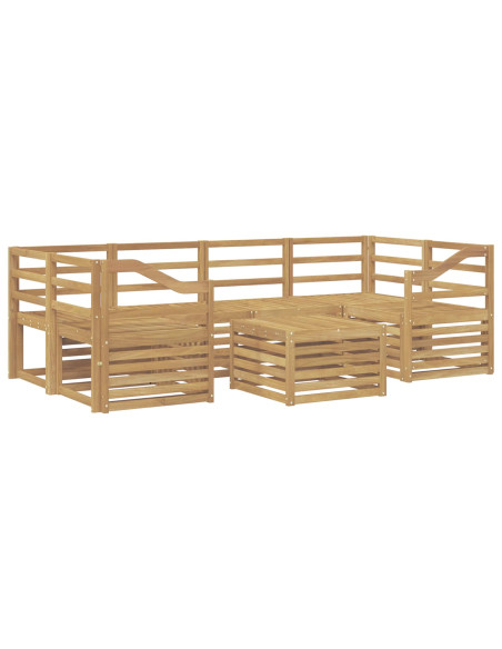 Set di divani da esterno 7 pcs Bianco Legno di Acacia Massello
