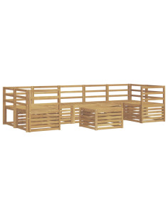 Set di divani da esterno 8 pcs Bianco Legno di Acacia Massello 2