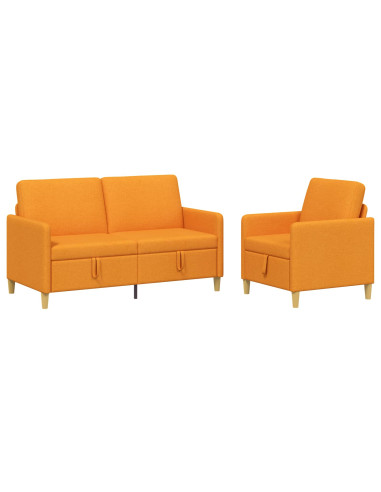 Set di Divani con Storage 2 pcs Giallo Scuro Poliestere