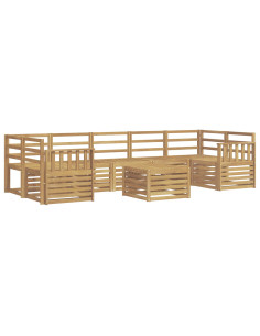 Set di divani da esterno 8 pcs Bianco Legno di Acacia Massello 2