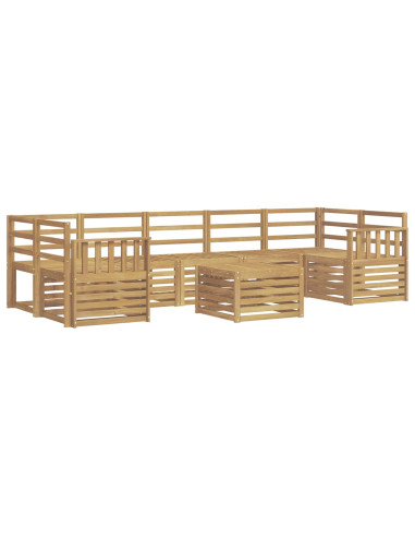 Set di divani da esterno 8 pcs Bianco Legno di Acacia Massello