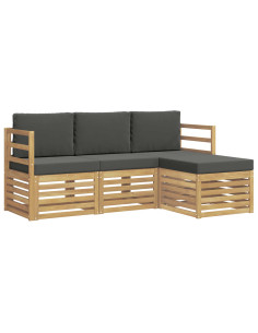 Set di divani da esterno 4 pcs Bianco e Antracite 2