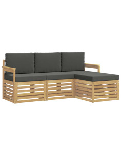 Set di divani da esterno 4 pcs Bianco e Antracite 2