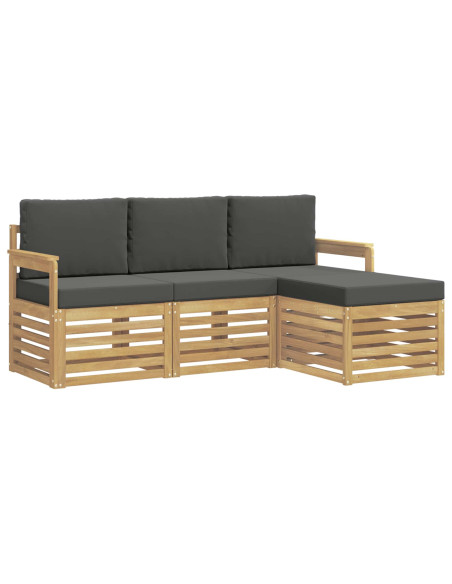Set di divani da esterno 4 pcs Bianco e Antracite