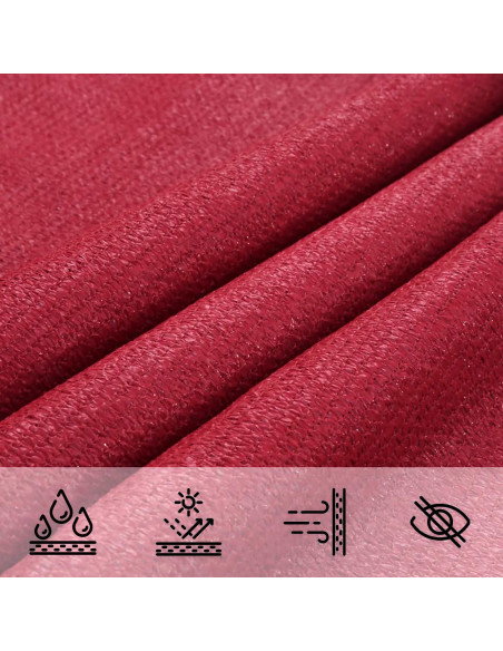 Telo Ombra Rosso 2 x 2 x 2 m HDPE