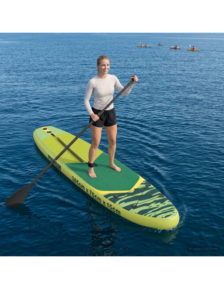 Tavola da Paddle Gonfiabile POSEIDON 305 x 76 x 15 cm Verde per