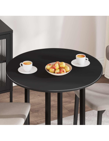 Piano del tavolo Nero Ø 80 x 1,5 cm Legno multistrato