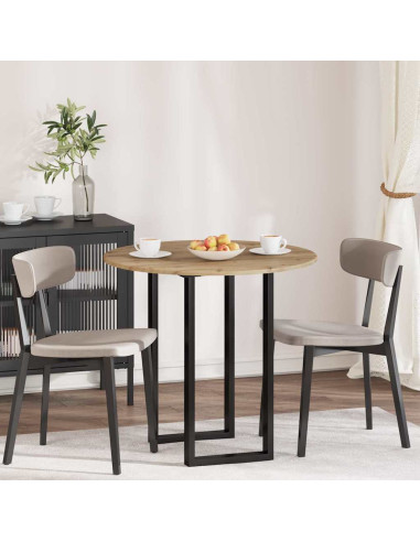 Piano del tavolo rovere artigianale Ø 80 x 1,5 cm