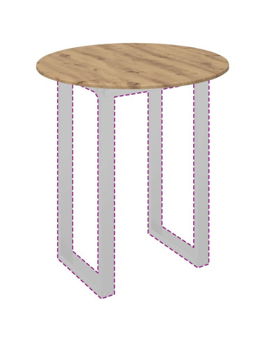Piano del tavolo rovere artigianale Ø 80 x 1,5 cm