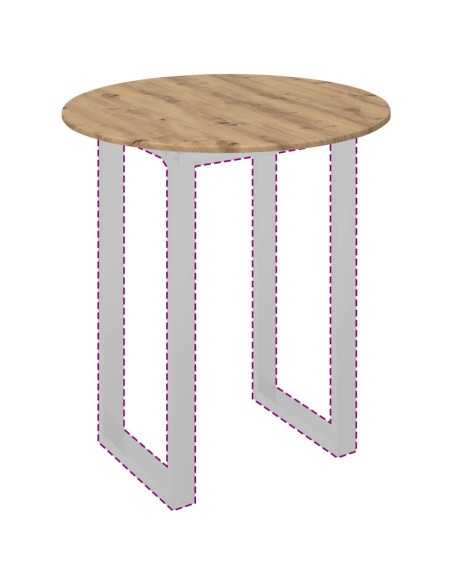 Piano del tavolo rovere artigianale Ø 80 x 1,5 cm