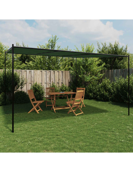 Gazebo 4 x 3,98 x 2,67 m Verde Poliestere e Acciaio