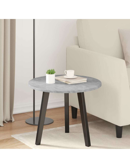 Piano del tavolo Grigio cemento Ø 50 x 1,5 cm Legno multistrato