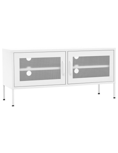 Mobile TV Bianco 105x35x50 cm in Acciaio