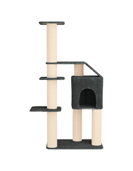 Albero per gatti con pali per graffiare in sisal Grigio Scuro