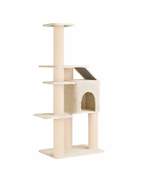 Albero per gatti con pali per graffiare in sisal Crema 183 cm