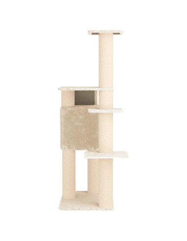 Albero per gatti con pali per graffiare in sisal Crema 183 cm