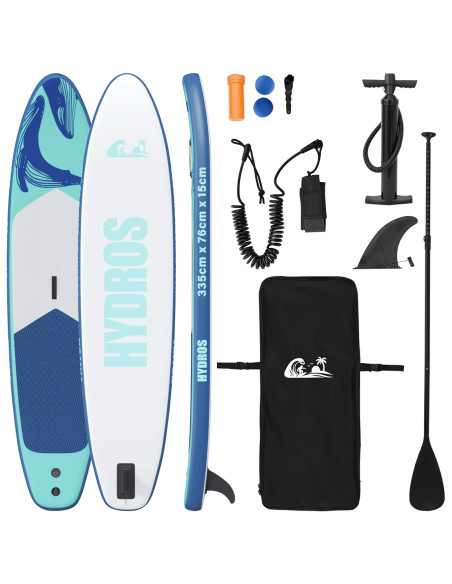 Tavola da Paddle Gonfiabile HYDROS 335 x 76 x 15 cm Turchese
