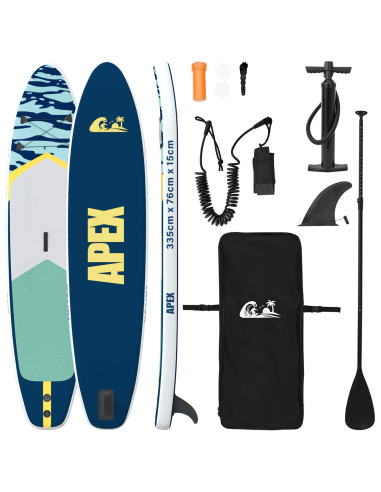 Tavola da Paddle Inflabile APEX 335 x 76 x 15 cm Blu per