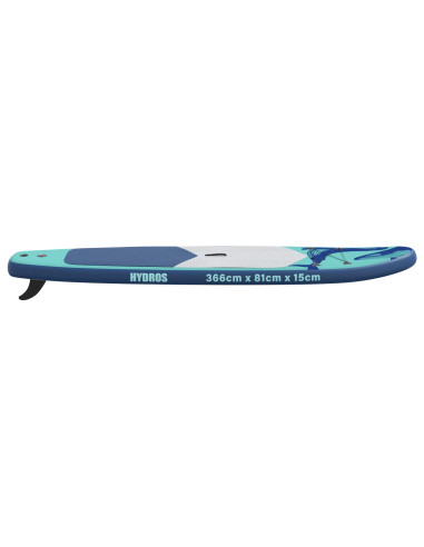 Tavola da Paddle Gonfiabile HYDROS 366 x 81 x 15 cm Turchese