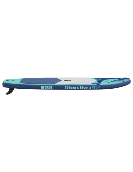 Tavola da Paddle Gonfiabile HYDROS 366 x 81 x 15 cm Turchese