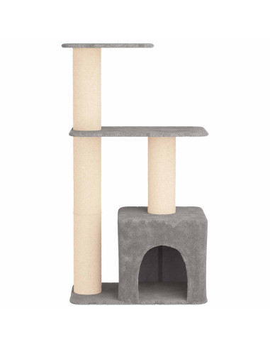 Albero per gatti con pali per graffiare in sisal Grigio Chiaro