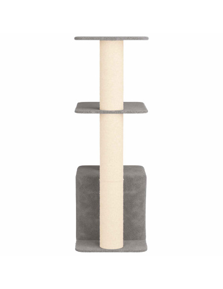 Albero per gatti con pali per graffiare in sisal Grigio Chiaro