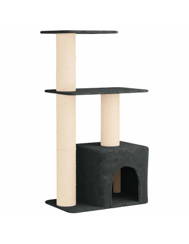Albero per gatti con pali per graffiare in sisal Grigio Scuro