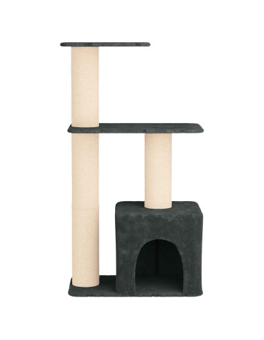 Albero per gatti con pali per graffiare in sisal Grigio Scuro