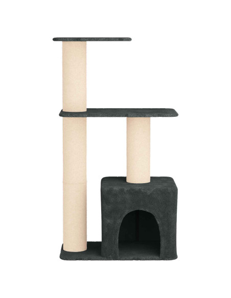 Albero per gatti con pali per graffiare in sisal Grigio Scuro