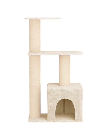 Albero per gatti con pali per graffiare in sisal Crema 133 cm