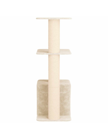 Albero per gatti con pali per graffiare in sisal Crema 133 cm