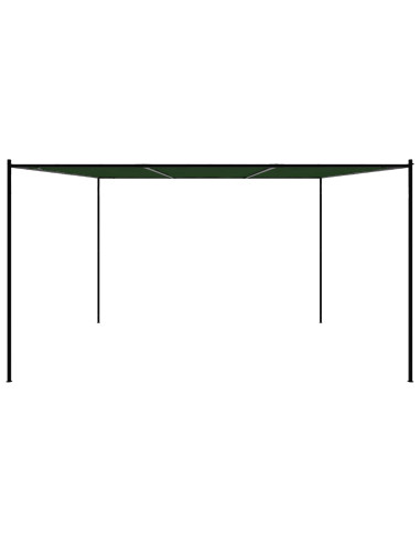 Gazebo 4 x 3,98 x 2,67 m Verde Poliestere e Acciaio