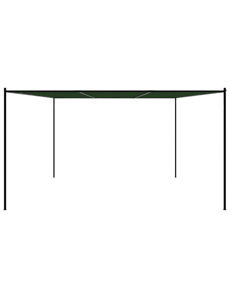 Gazebo 4 x 3,98 x 2,67 m Verde Poliestere e Acciaio
