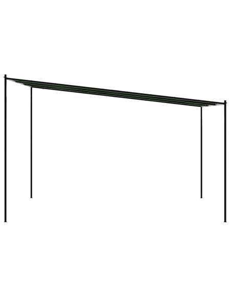 Gazebo 4 x 3,98 x 2,67 m Verde Poliestere e Acciaio