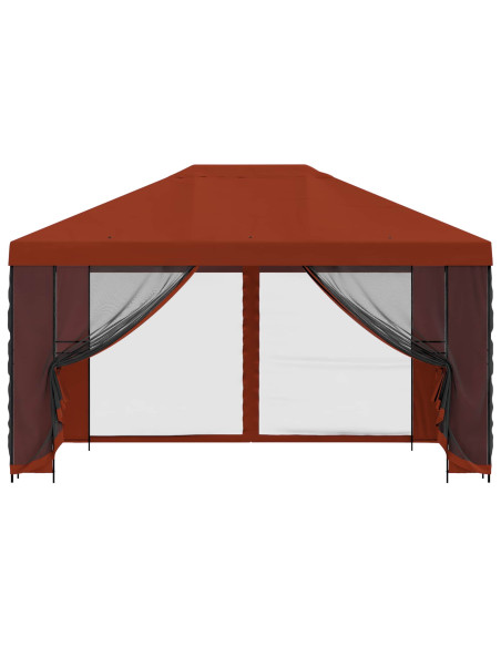 Gazebo con pareti laterali 4 × 3 m Terracotta