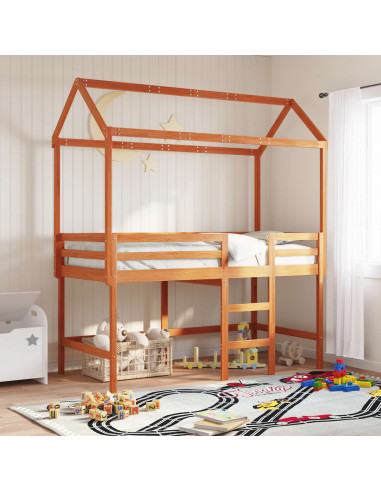 Struttura per letto soppalco Marrone Cera 90 x 190 cm