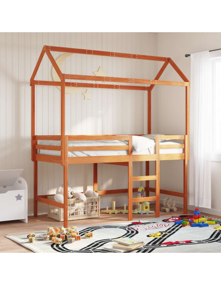 Struttura per letto soppalco Marrone Cera 90 x 190 cm