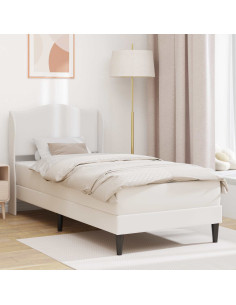 Struttura del letto con testiera Bianco 90 x 190 cm Similpelle