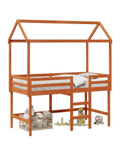 Struttura per letto soppalco Marrone Cera 90 x 190 cm 2