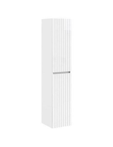 Mobiletto da Bagno a Muro Bianco Lucido 33 x 34,5 x 160 cm