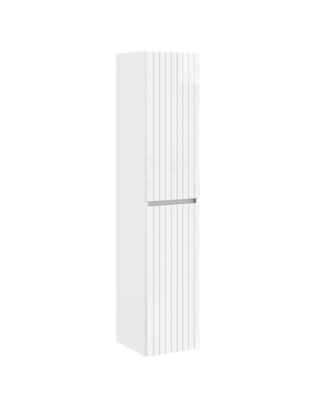 Mobiletto da Bagno a Muro Bianco Lucido 33 x 34,5 x 160 cm