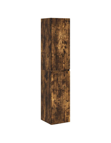 Mobiletto da Bagno a Muro Rovere Fumo 33 x 34,5 x 160 cm