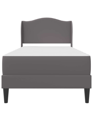 Struttura del letto con testiera Grigio 90 x 190 cm Similpelle