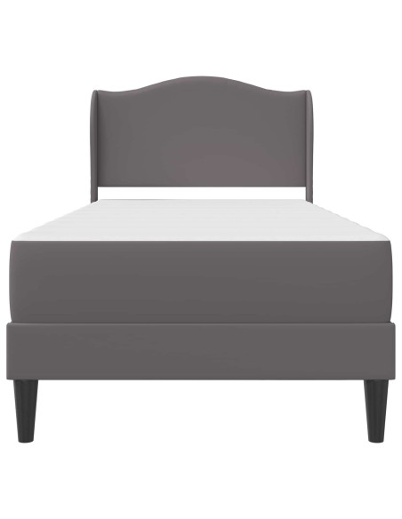 Struttura del letto con testiera Grigio 90 x 190 cm Similpelle